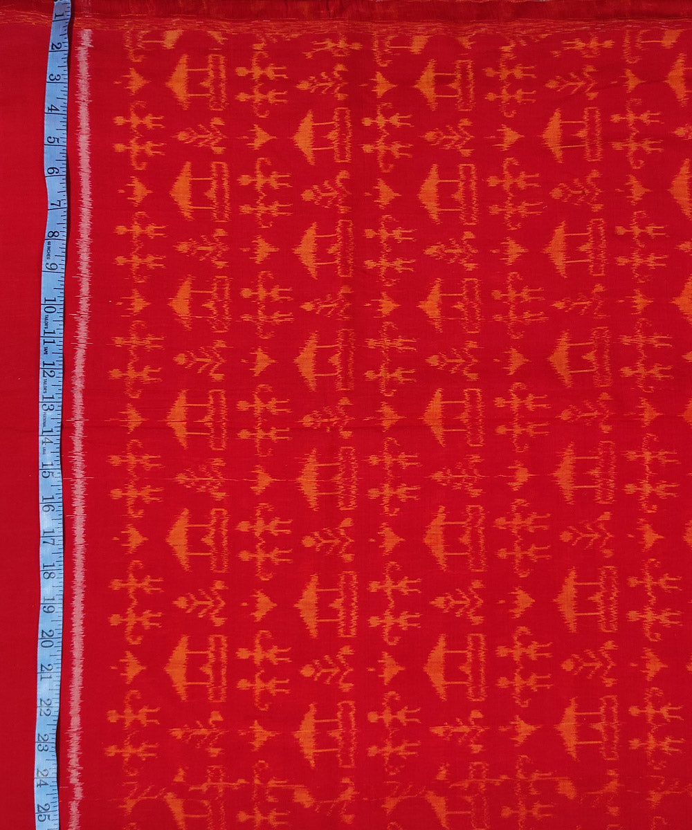 Bright red hand woven cotton sambalpuri kurta material(2.5m per qty)