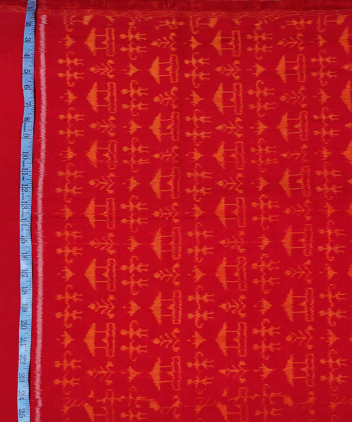 Bright red hand woven cotton sambalpuri kurta material(2.5m per qty)