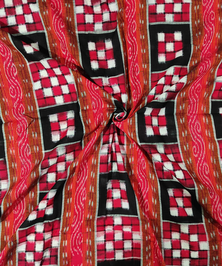 Maroon hand woven cotton sambalpuri ikat kurta material(2.5m per qty)