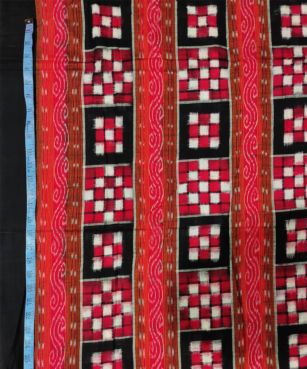 Maroon hand woven cotton sambalpuri ikat kurta material(2.5m per qty)