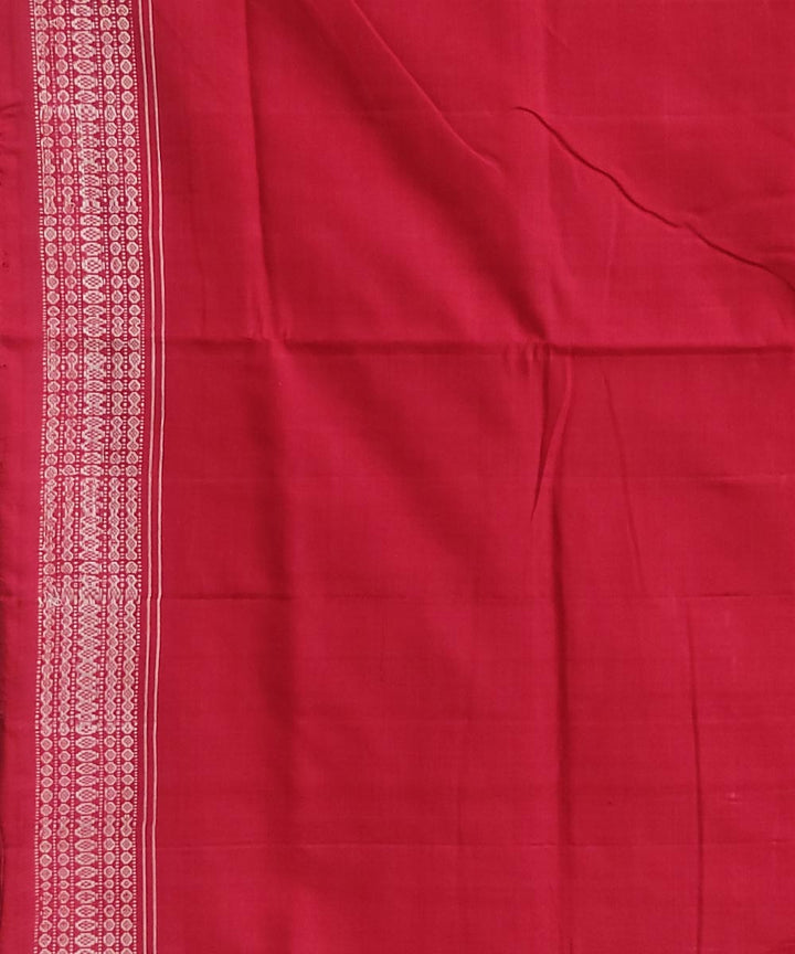 Grey red handwoven cotton sambalpuri saree