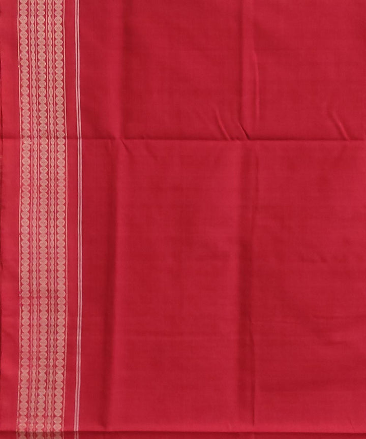 Navy blue maroon handwoven cotton sambalpuri saree