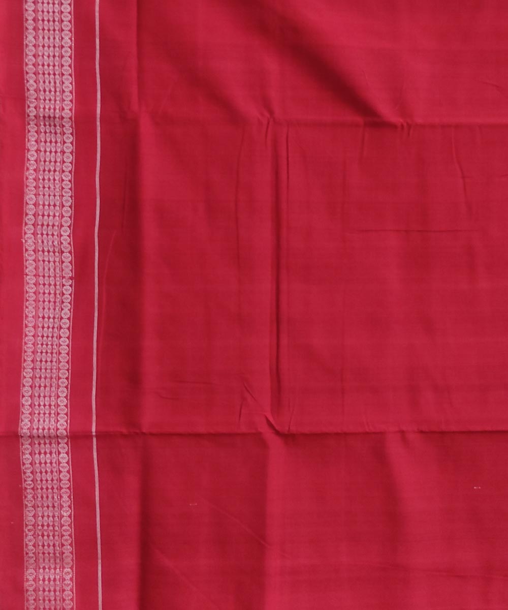 Maroon handwoven cotton sambalpuri saree