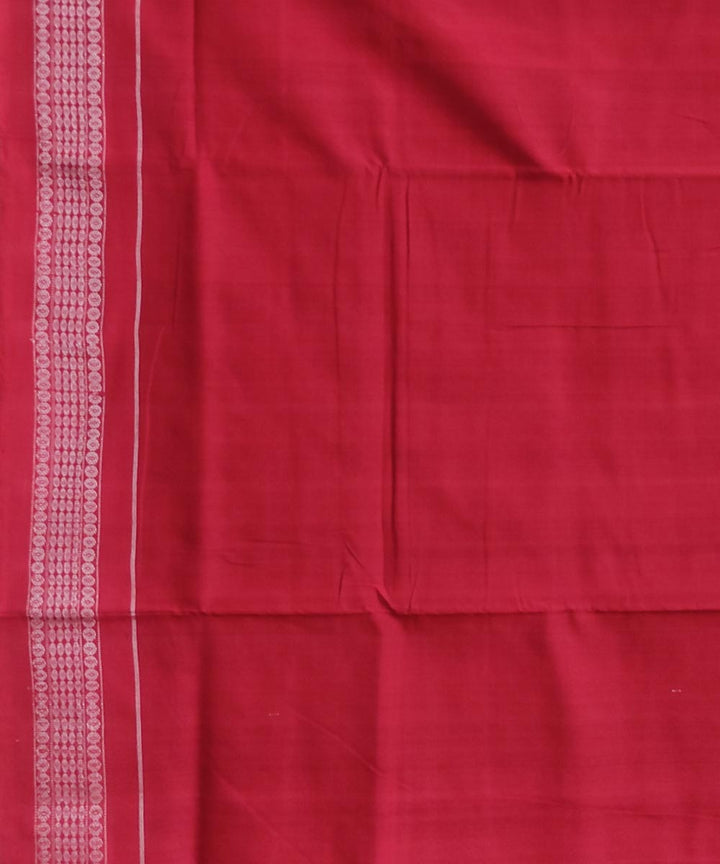 Maroon handwoven cotton sambalpuri saree