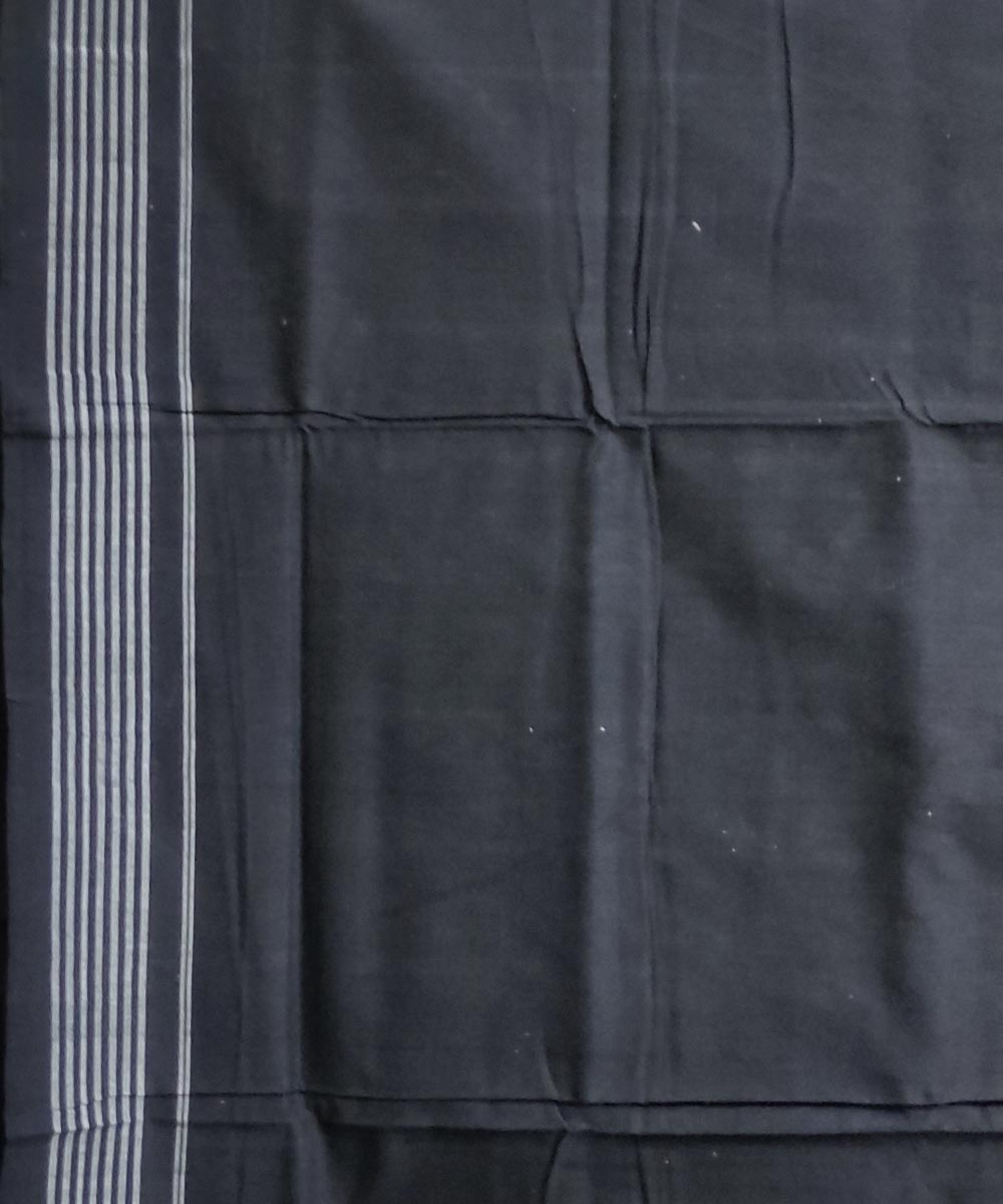 Navy blue grey black handwoven cotton sambalpuri saree