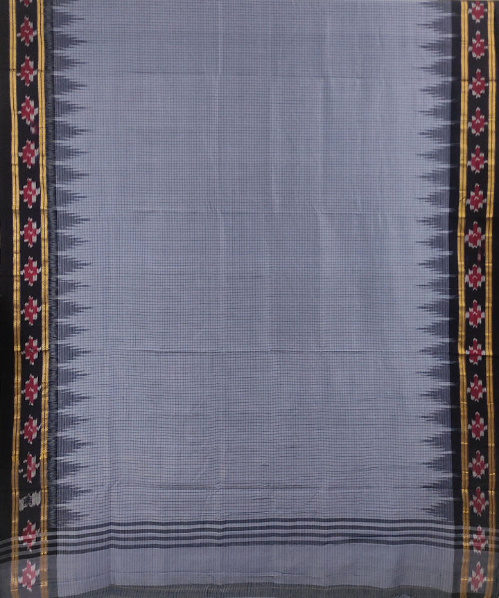 Stone blue handwoven cotton nuapatna saree