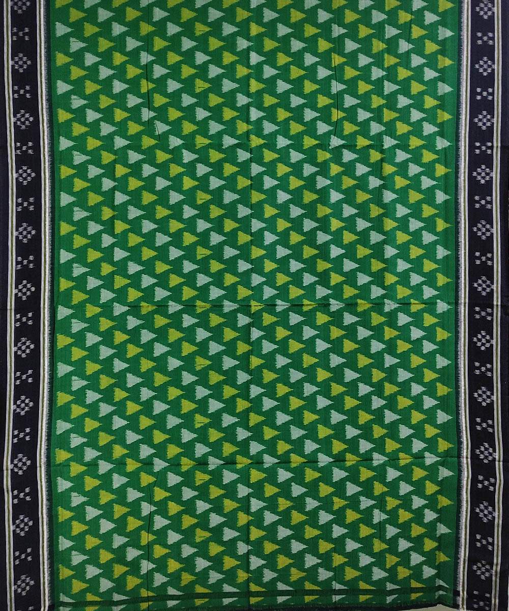 Green handwoven cotton nuapatna saree