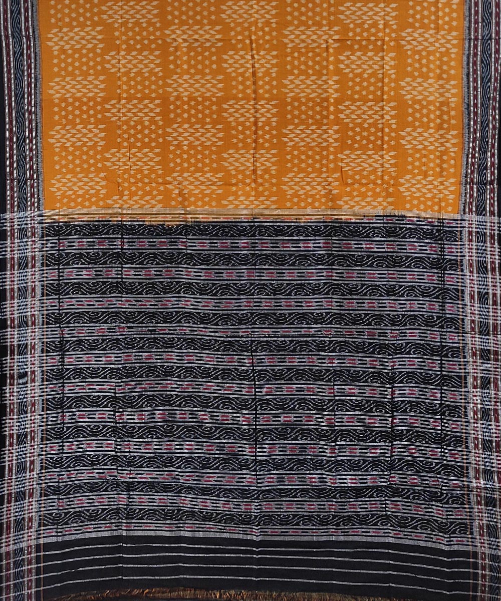 Orange handwoven cotton nuapatna saree