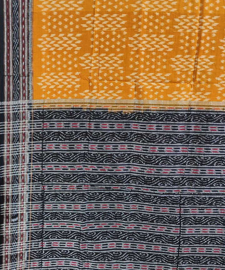 Orange handwoven cotton nuapatna saree