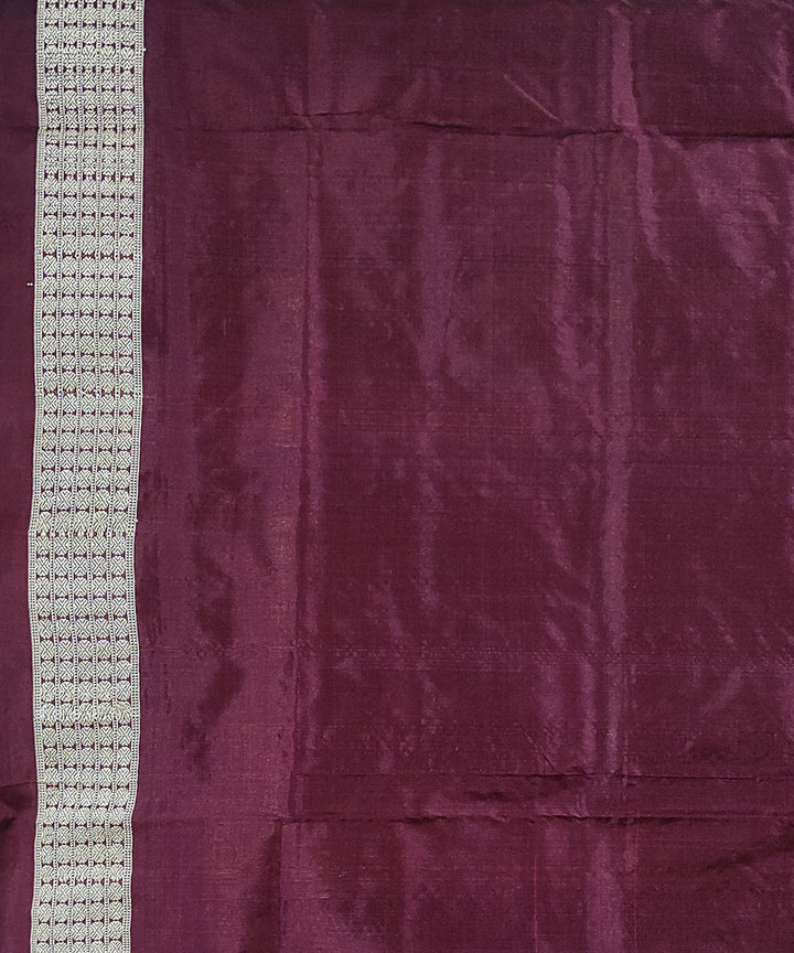 Red brown handwoven silk sambalpuri saree