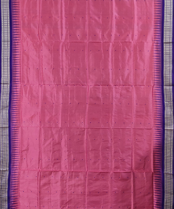 Pink violet handwoven silk sambalpuri saree