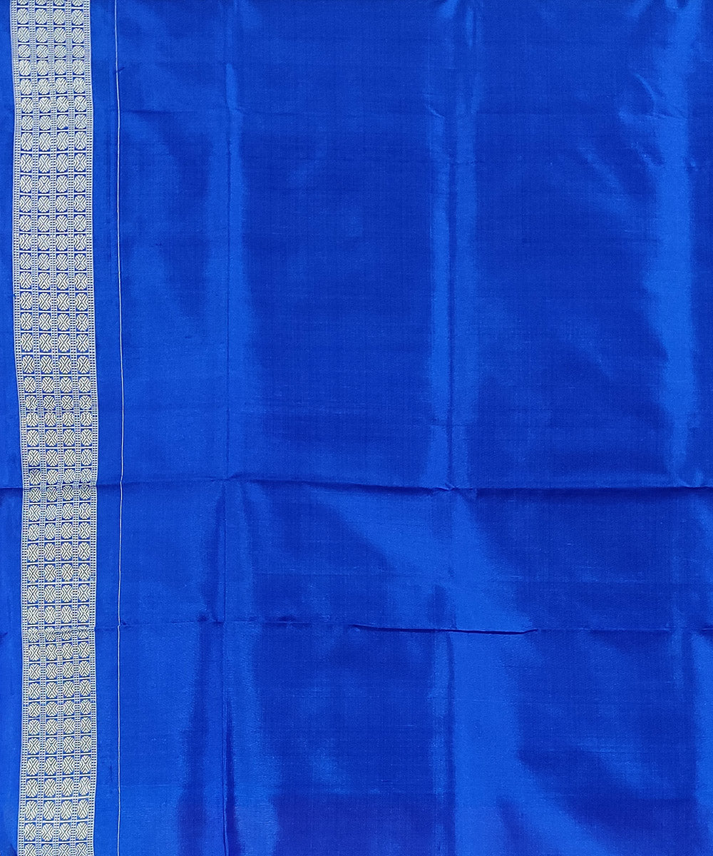 Pink blue handwoven silk sambalpuri saree