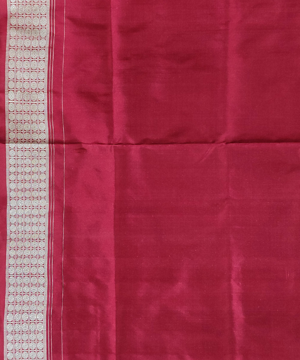 Mauve maroon handwoven silk sambalpuri saree