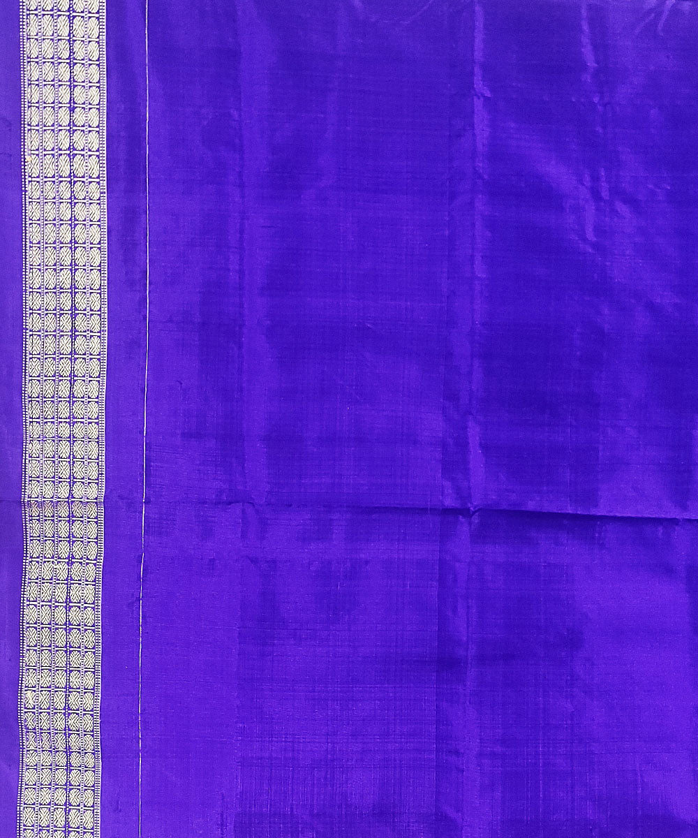 Orange blue handwoven silk sambalpuri saree