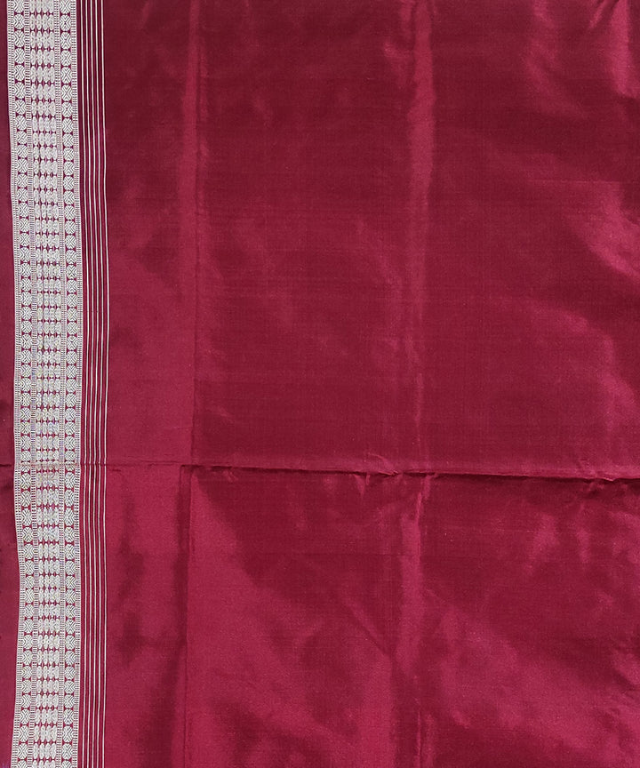 Blue maroon handwoven silk sambalpuri saree