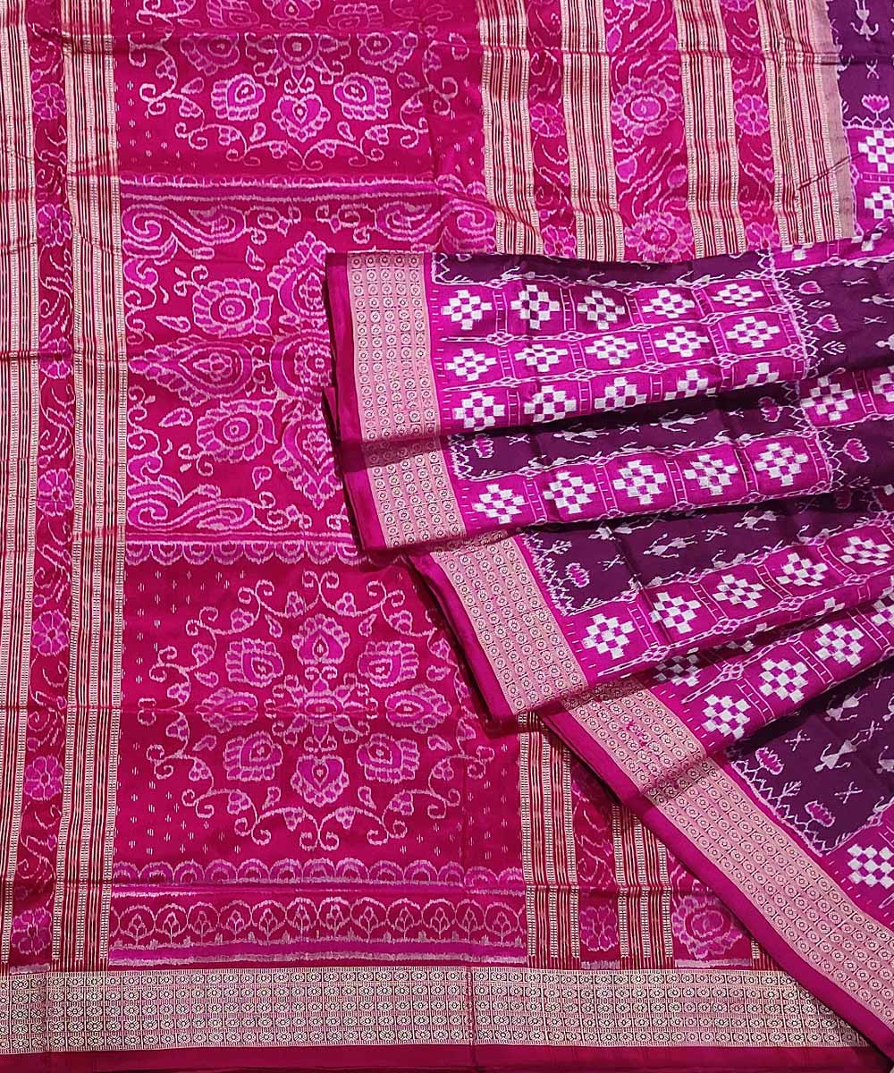 Lavender pink handwoven silk sambalpuri saree – GoCoop