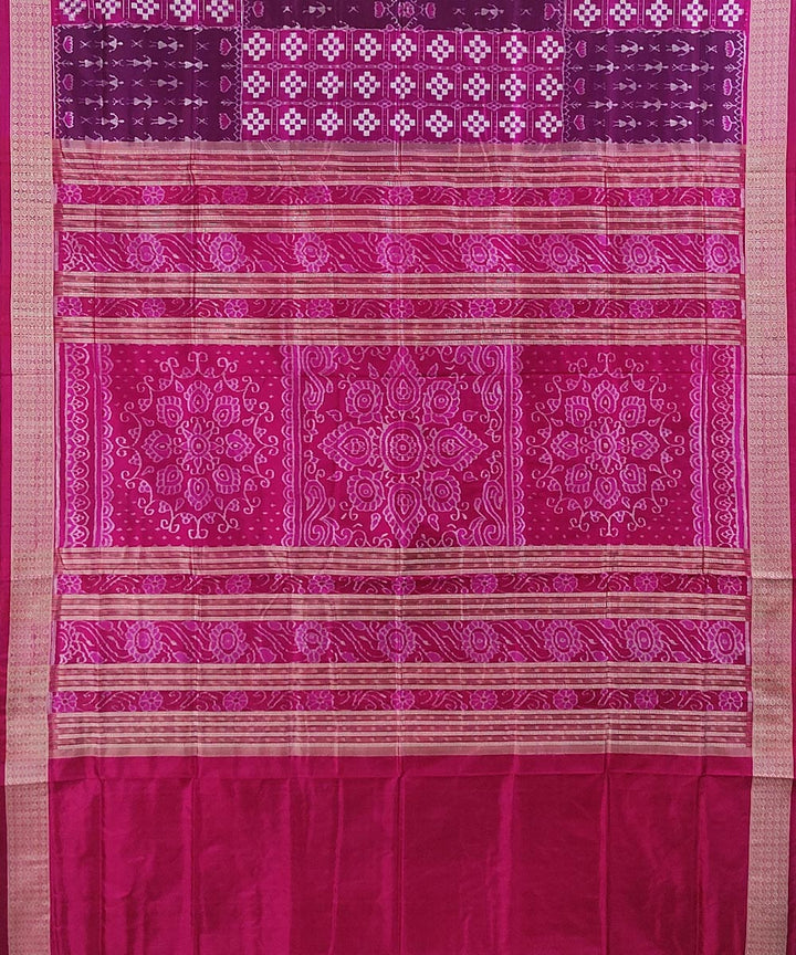 Lavender pink handwoven silk sambalpuri saree