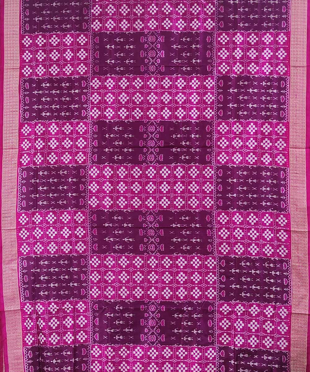 Lavender pink handwoven silk sambalpuri saree