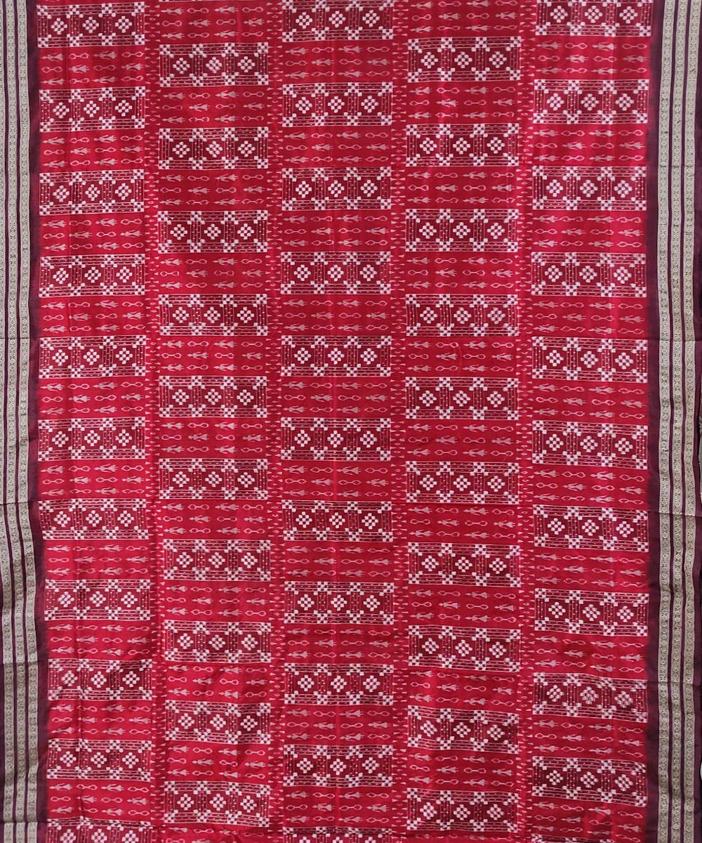 Red brown handloom silk sambalpuri saree