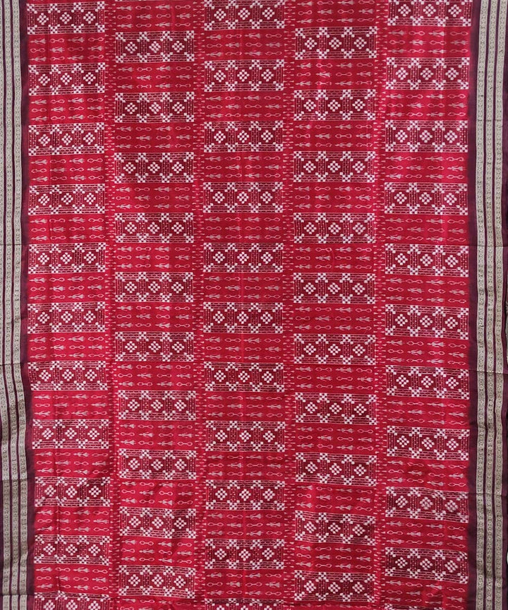 Red brown handloom silk sambalpuri saree