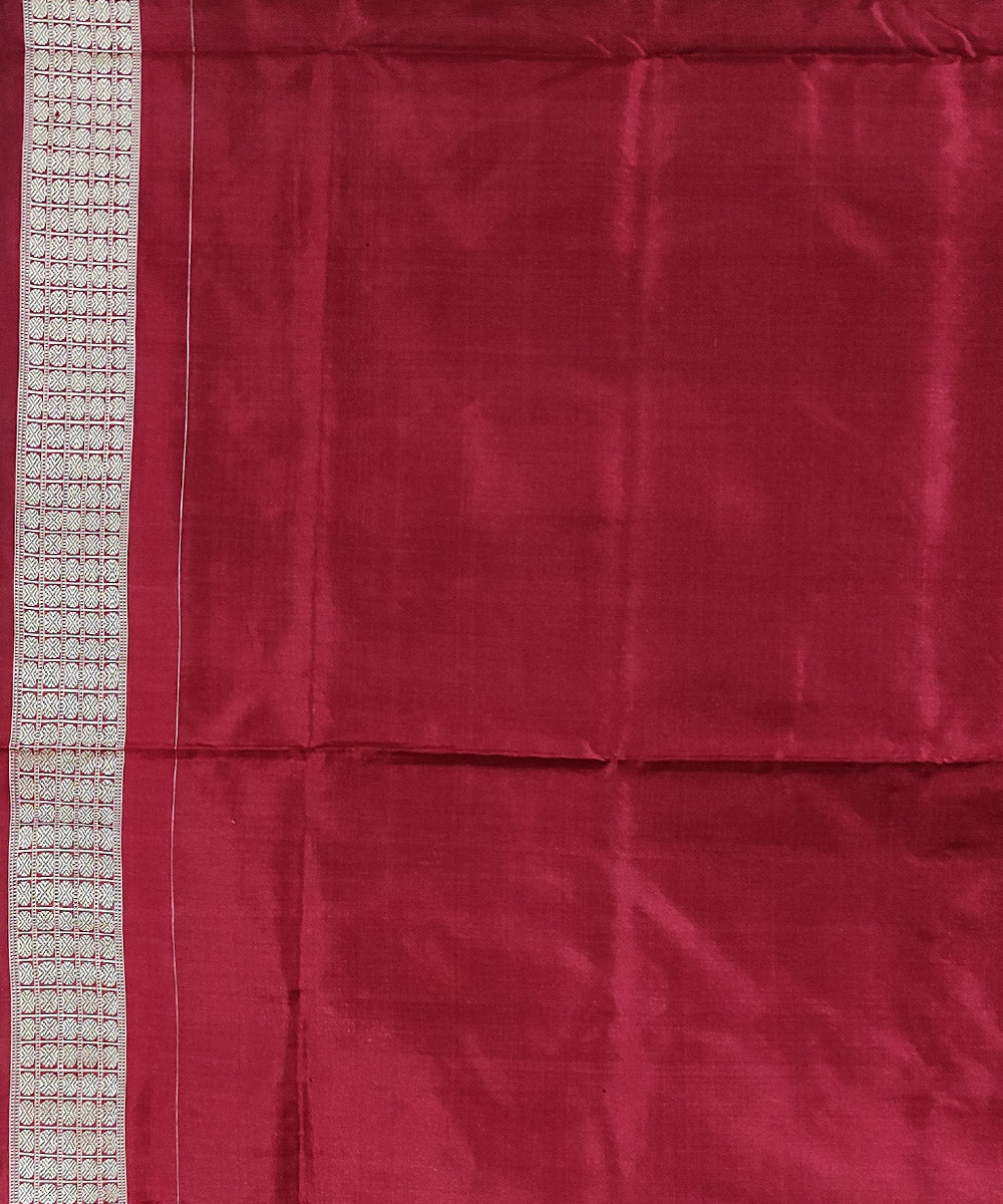 Black maroon handwoven silk sambalpuri saree