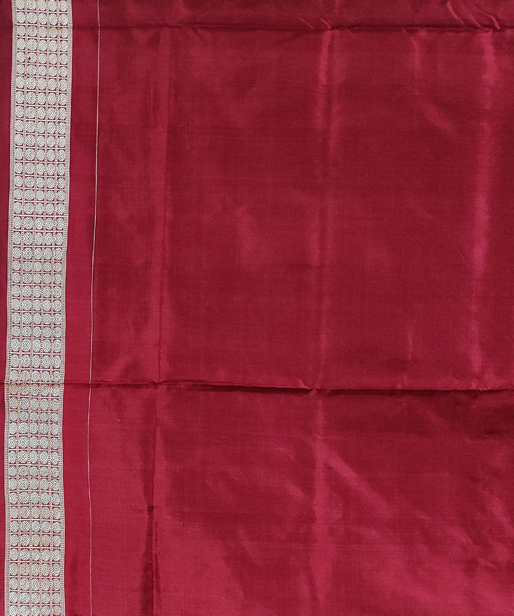 Black maroon handwoven silk sambalpuri saree