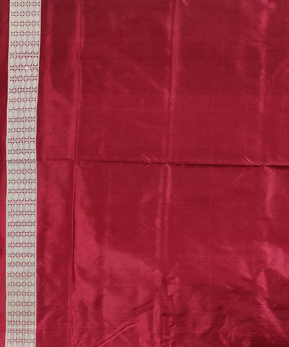 Black maroon handloom silk sambalpuri saree