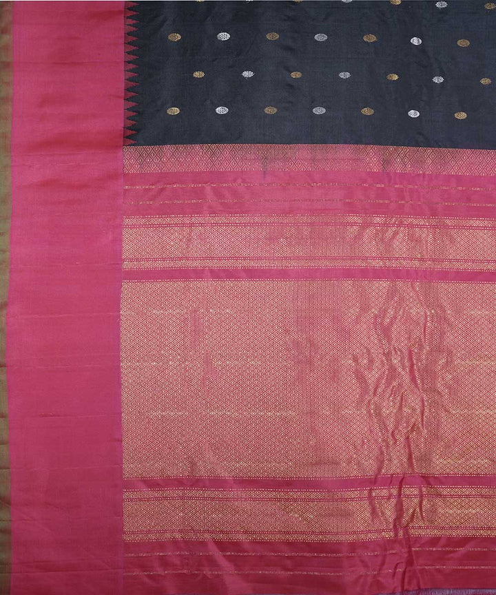 Black handwoven gadwal silk saree