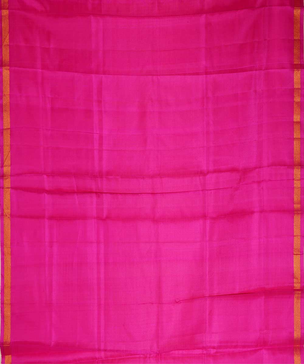 Pink purple handwoven pochampally ikat silk saree