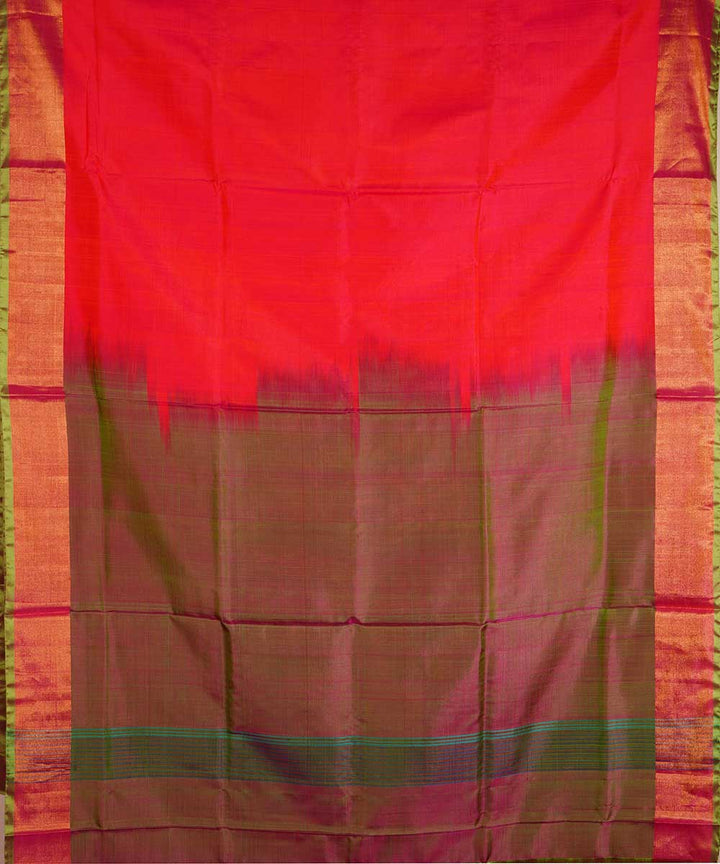 Orange green handwoven uppada silk saree