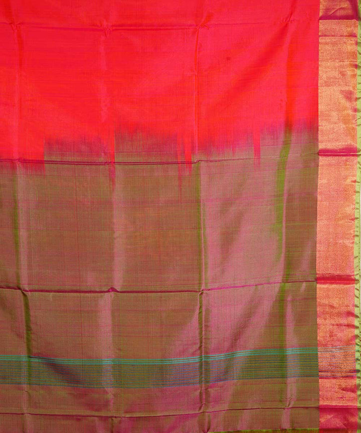 Orange green handwoven uppada silk saree
