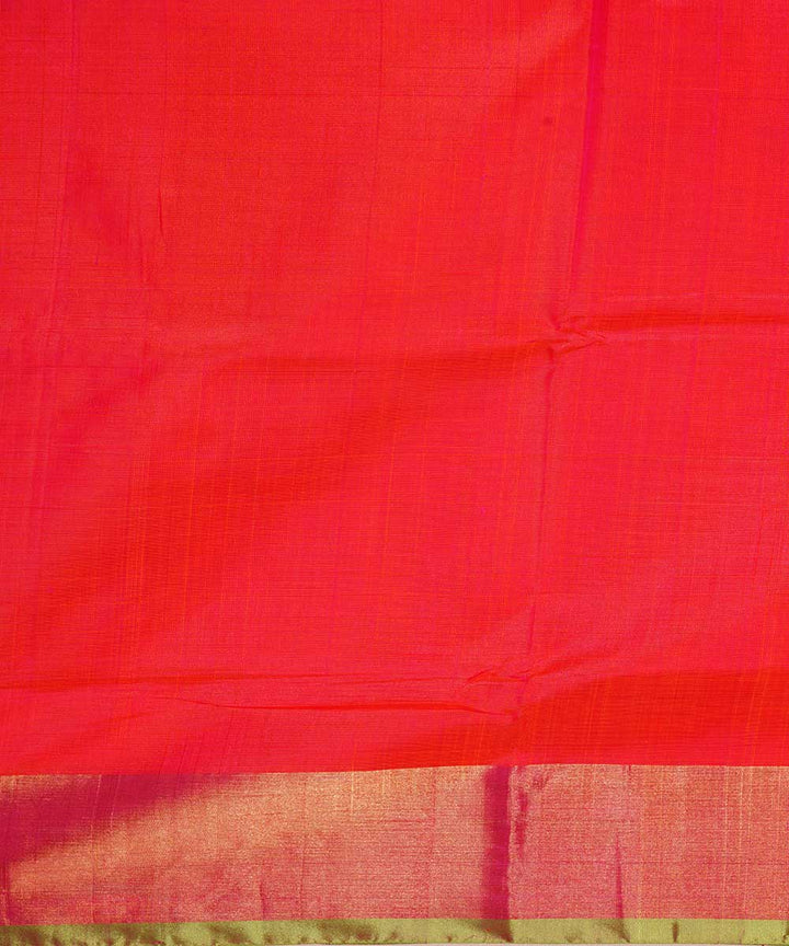 Orange green handwoven uppada silk saree