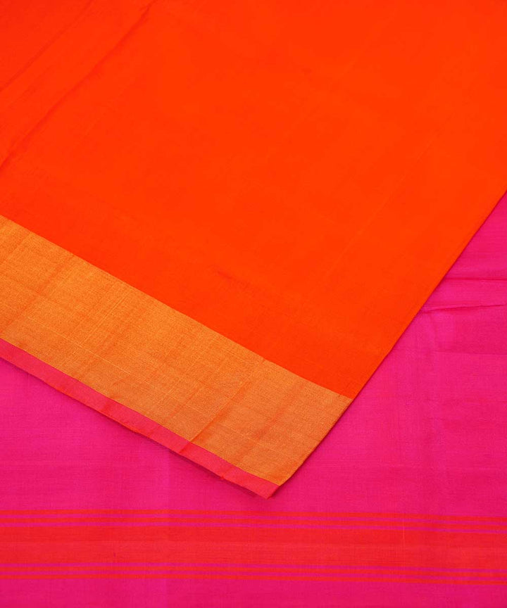 Orange pink handwoven uppada silk saree