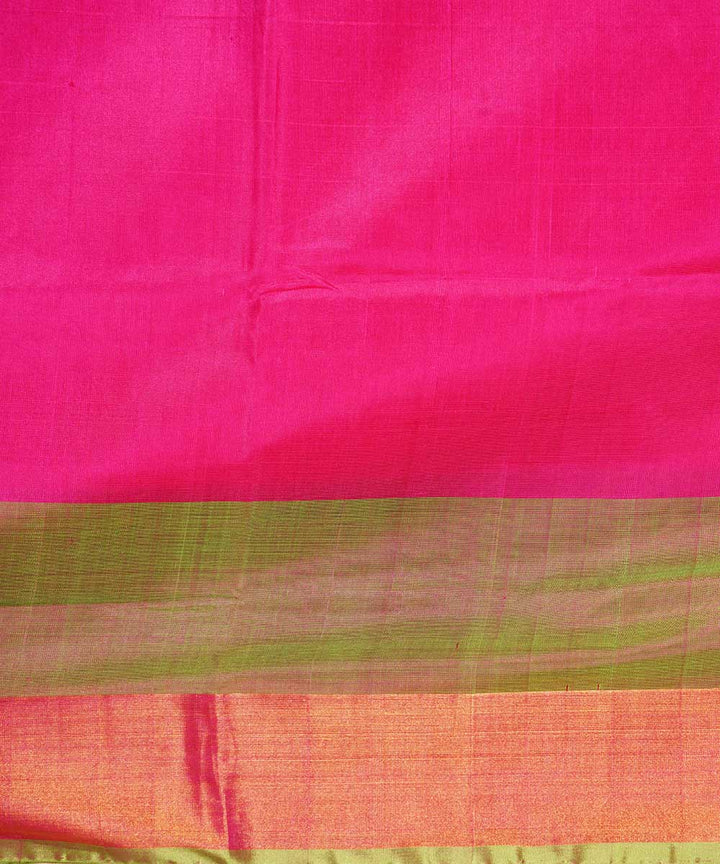Pink green handwoven uppada silk saree