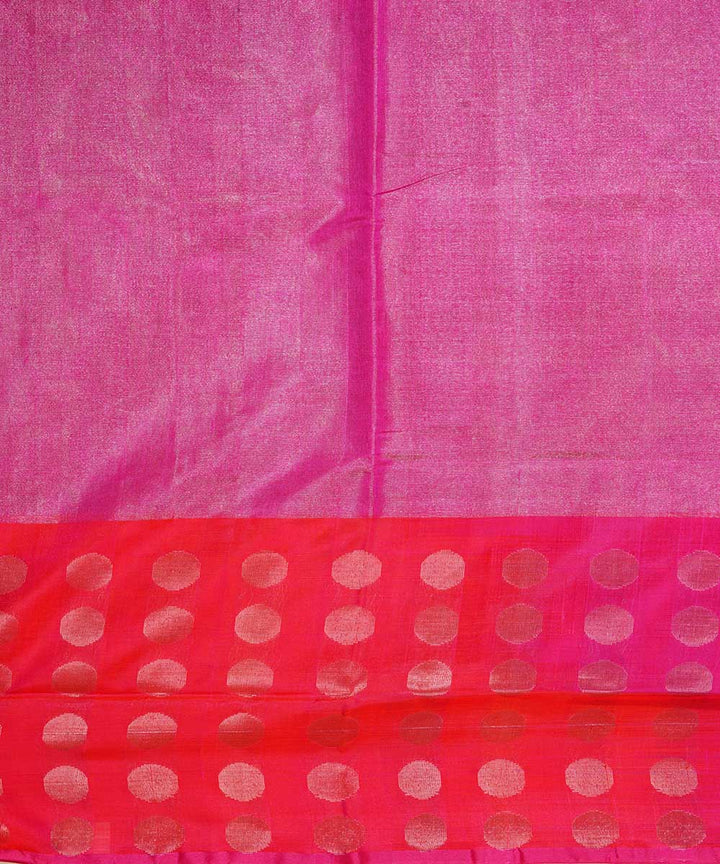 Pink orange handloom uppada silk saree