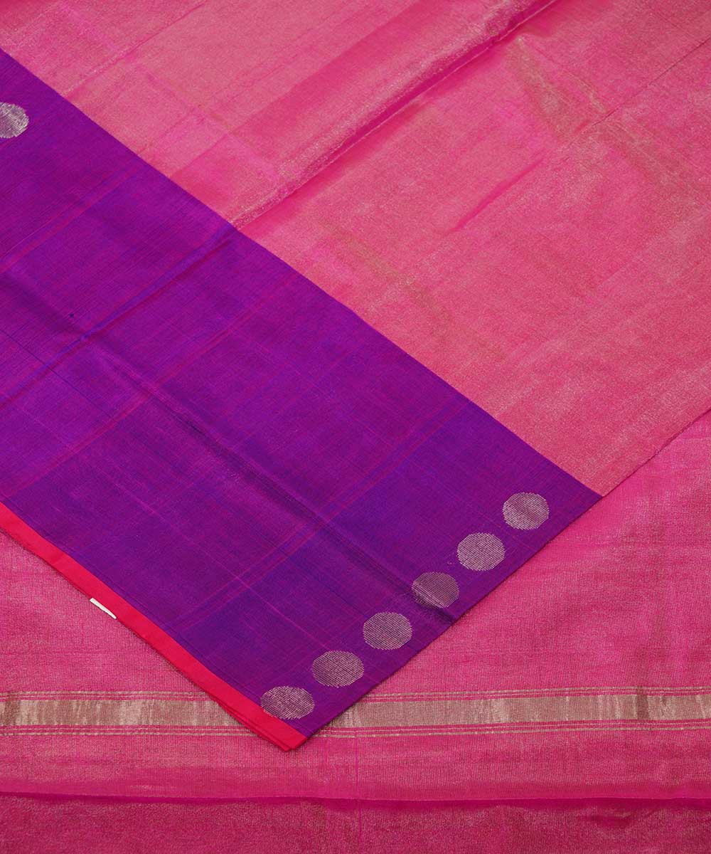 Pink violet handwoven uppada silk saree