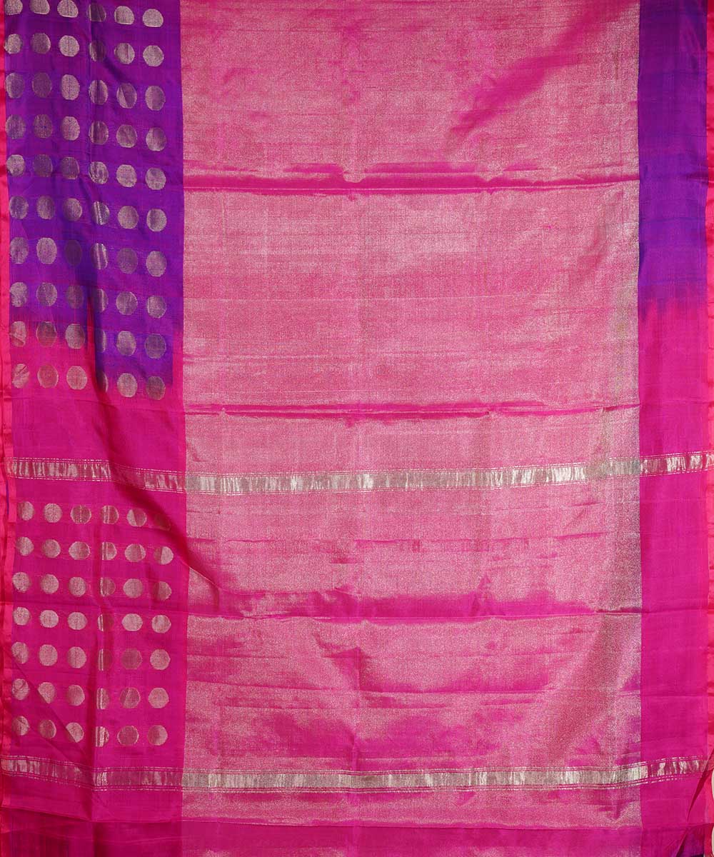 Pink violet handwoven uppada silk saree