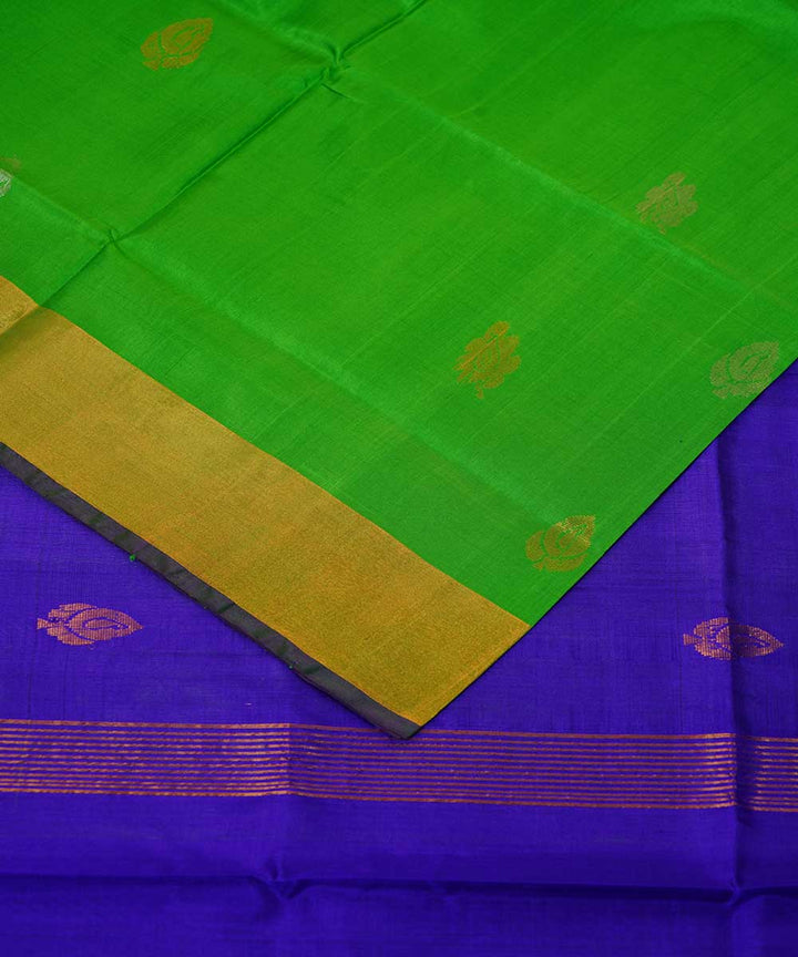 Light green blue handwoven uppada silk saree