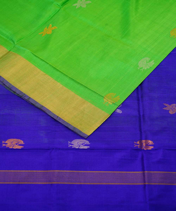 Light green blue handloom uppada silk saree