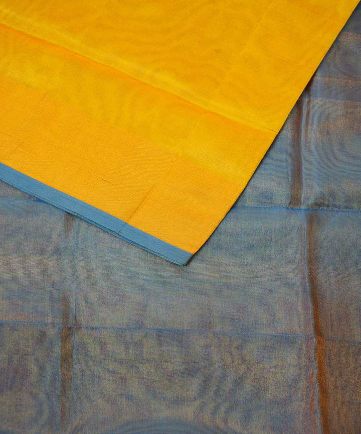 Yellow sky blue handwoven uppada silk saree