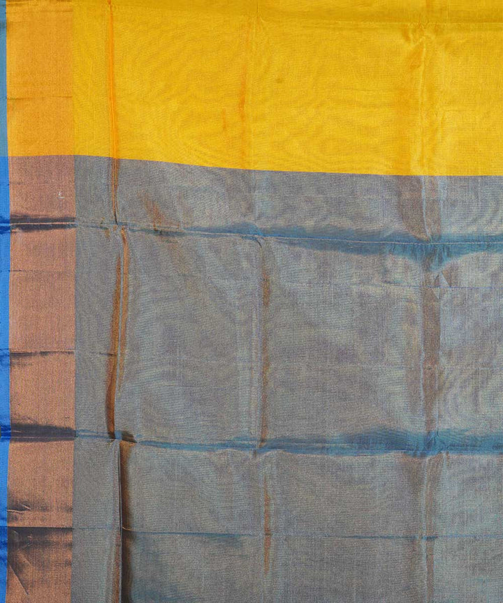 Yellow sky blue handwoven uppada silk saree