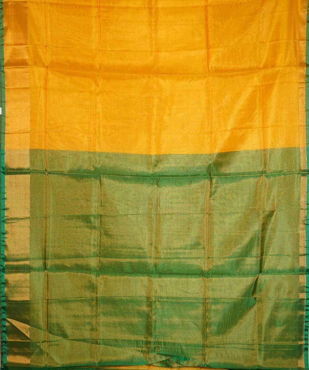 Yellow green handloom uppada silk saree