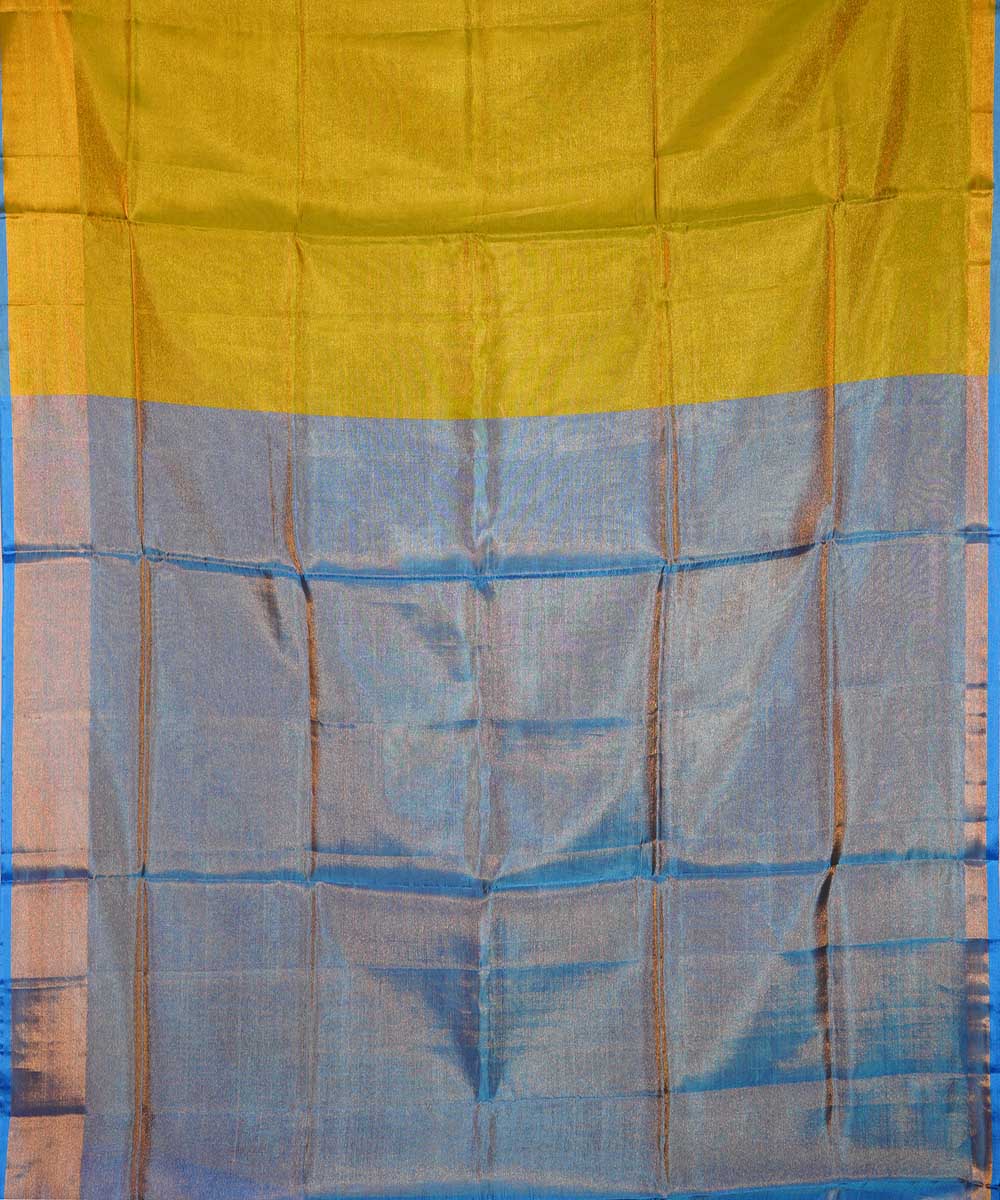 Yellow blue handloom uppada silk saree