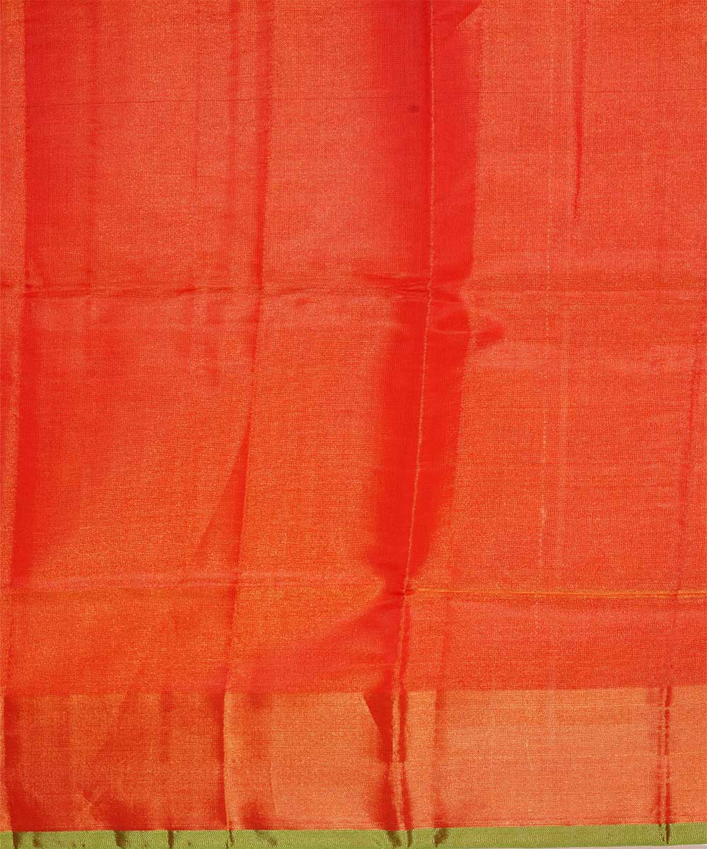 Orange light green handwoven uppada silk saree