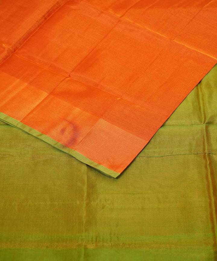 Orange lime green handloom uppada silk saree
