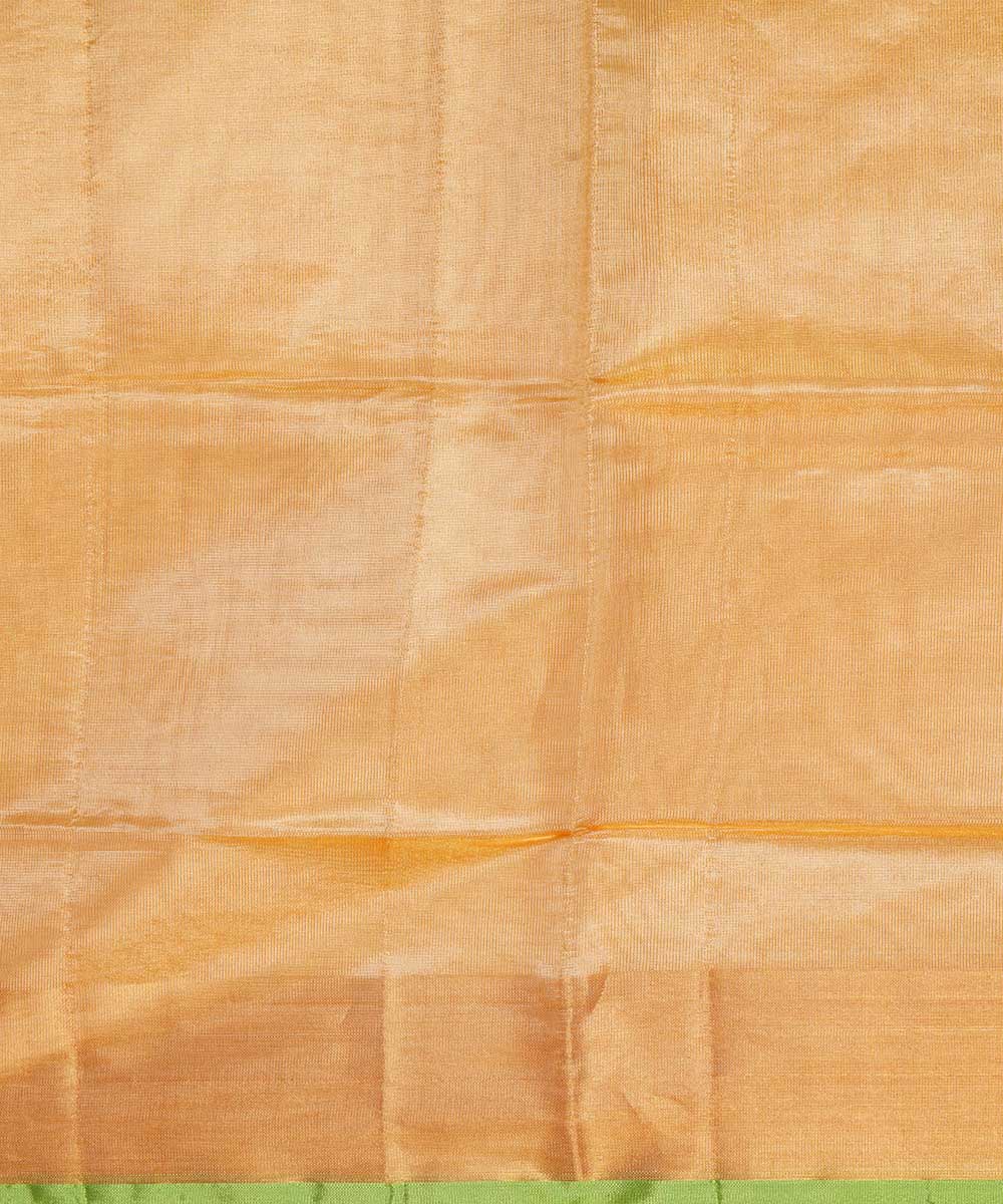 Cream lime green handwoven uppada silk saree