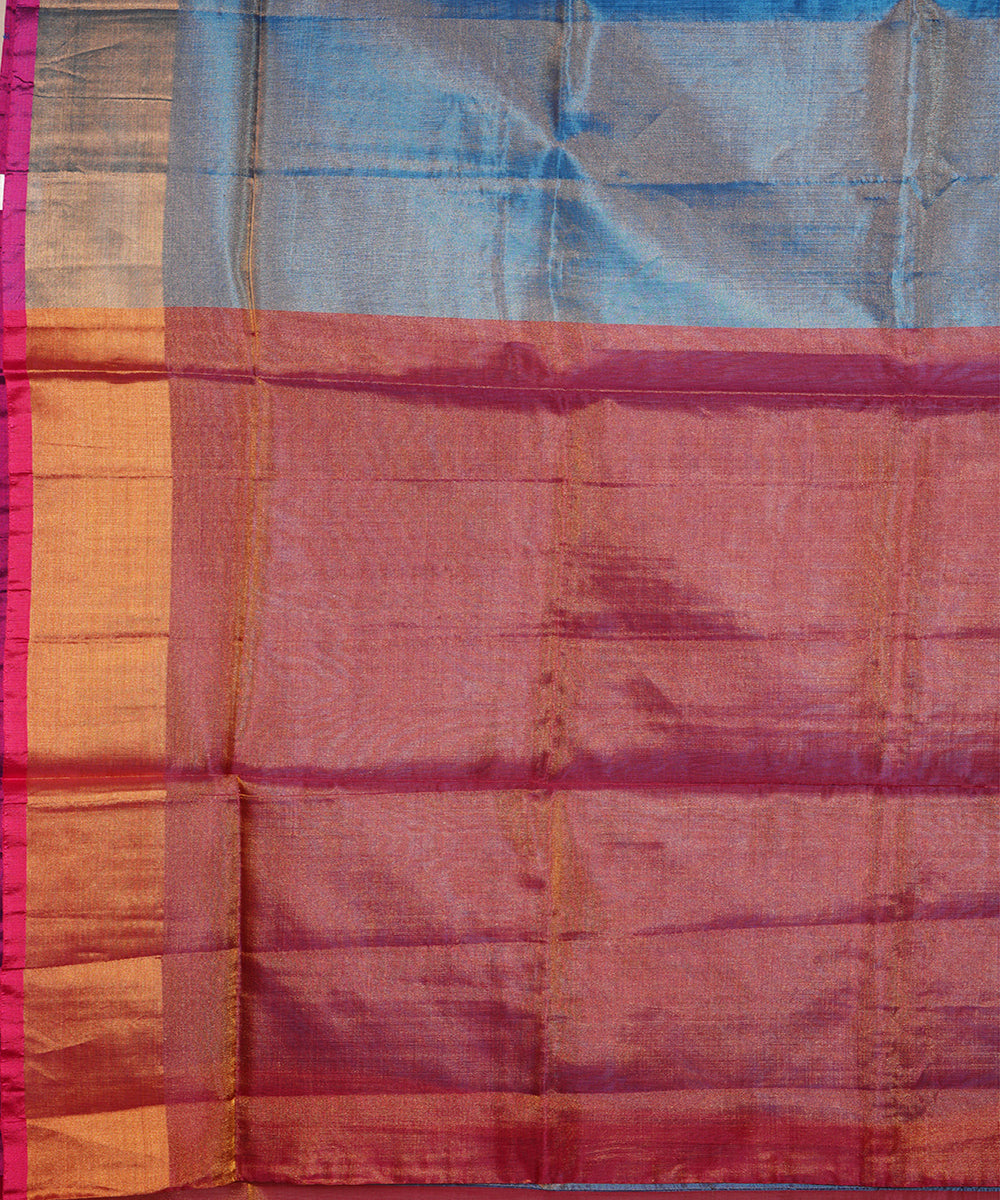 Blue red handloom uppada silk saree