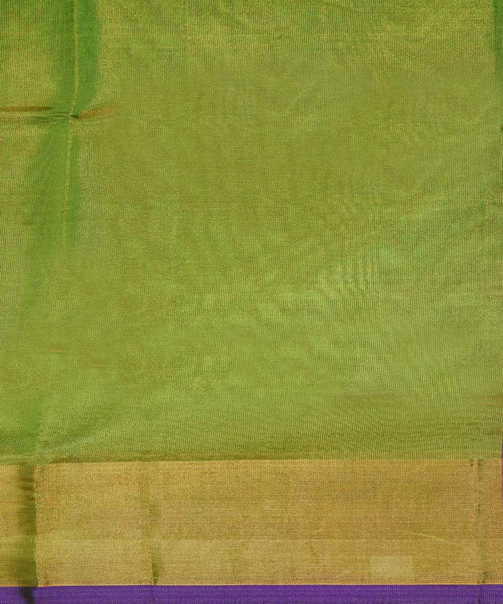 Lime green purple handwoven uppada silk saree
