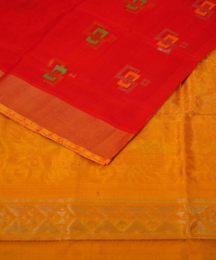 Red yellow handwoven uppada silk saree
