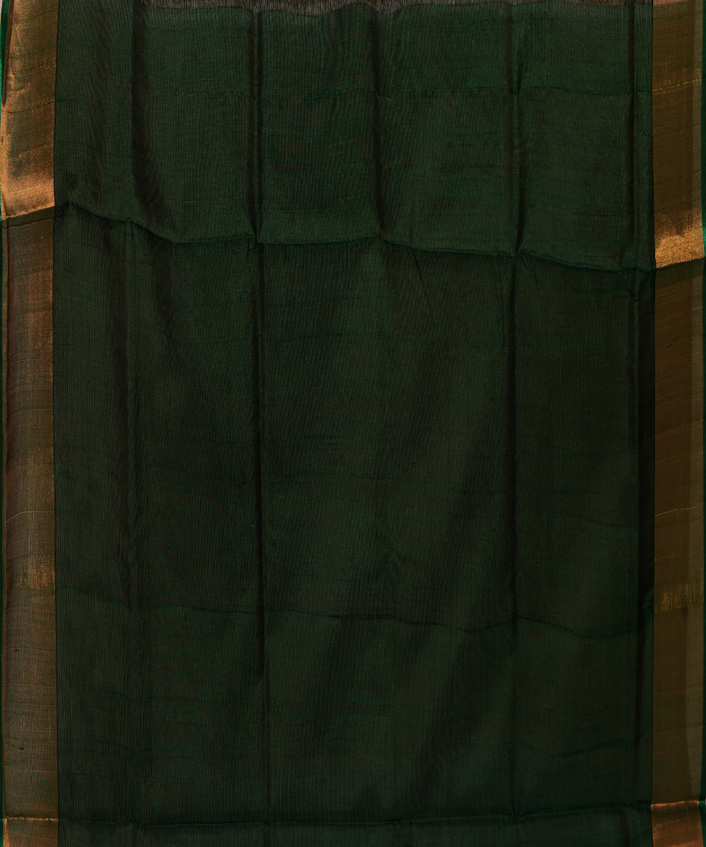 Grey dark green handwoven uppada silk saree